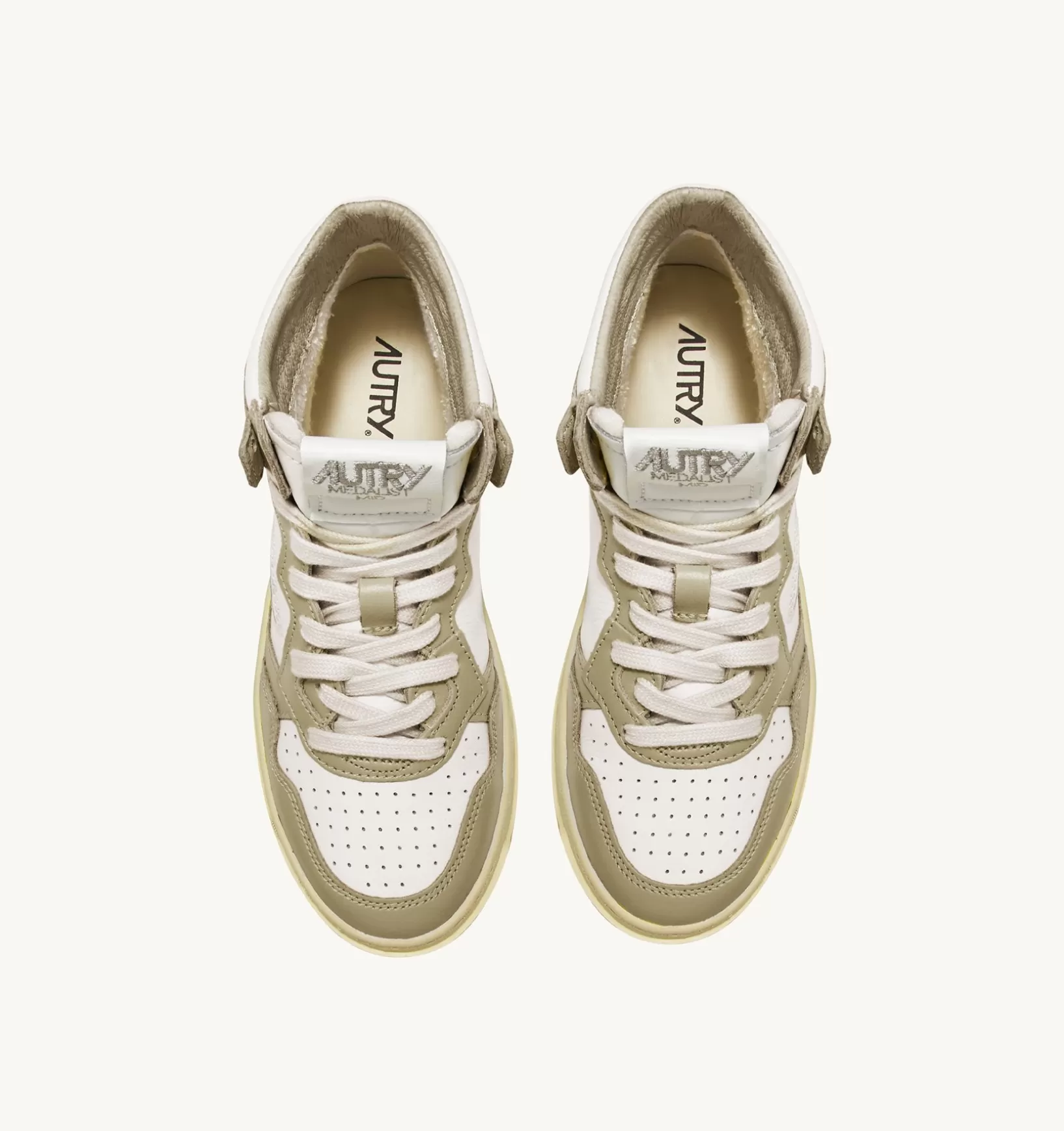 AUTRY Sneakers Medalist Mid In Pelle Bicolore Bianco E Mud^Uomo Medalist
