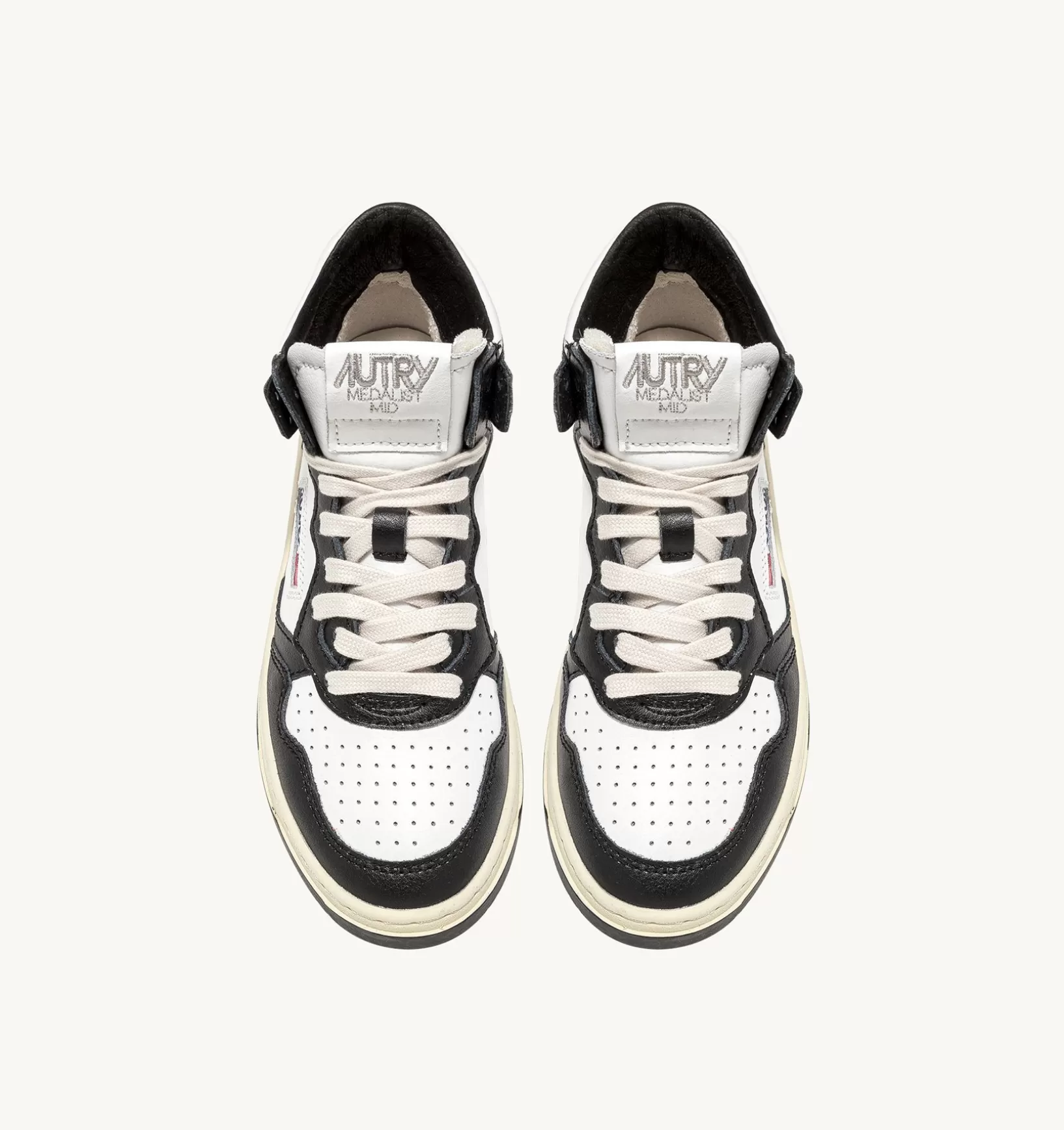 AUTRY Sneakers Medalist Mid In Pelle Bicolore Bianco E Nero^Uomo Medalist