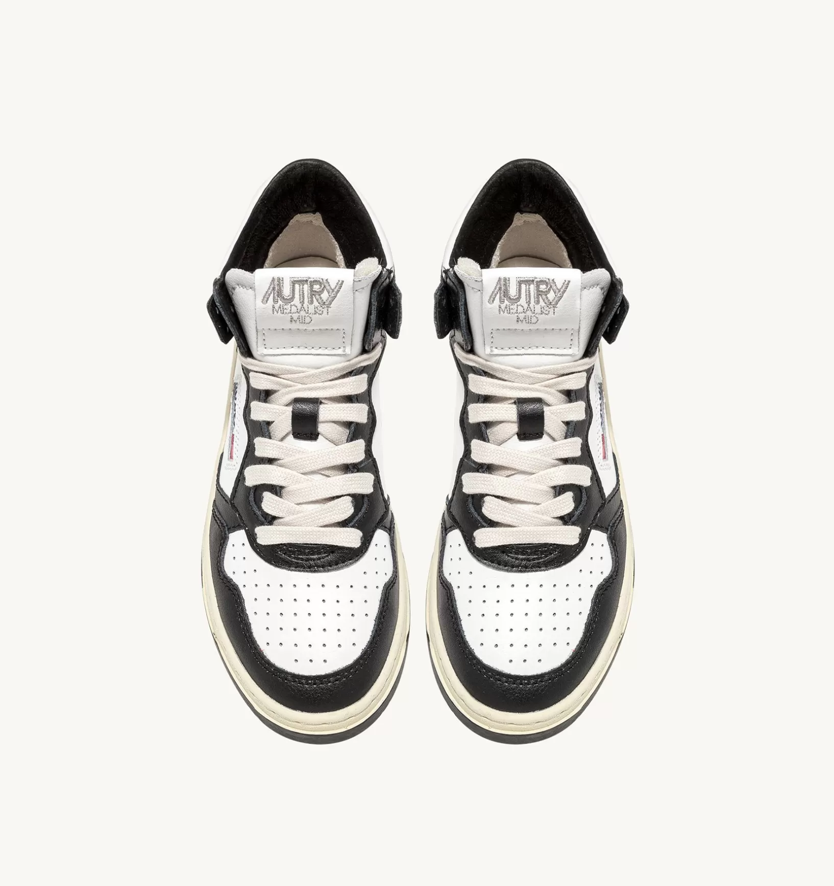 AUTRY Sneakers Medalist Mid In Pelle Bicolore Bianco E Nero^Uomo Medalist