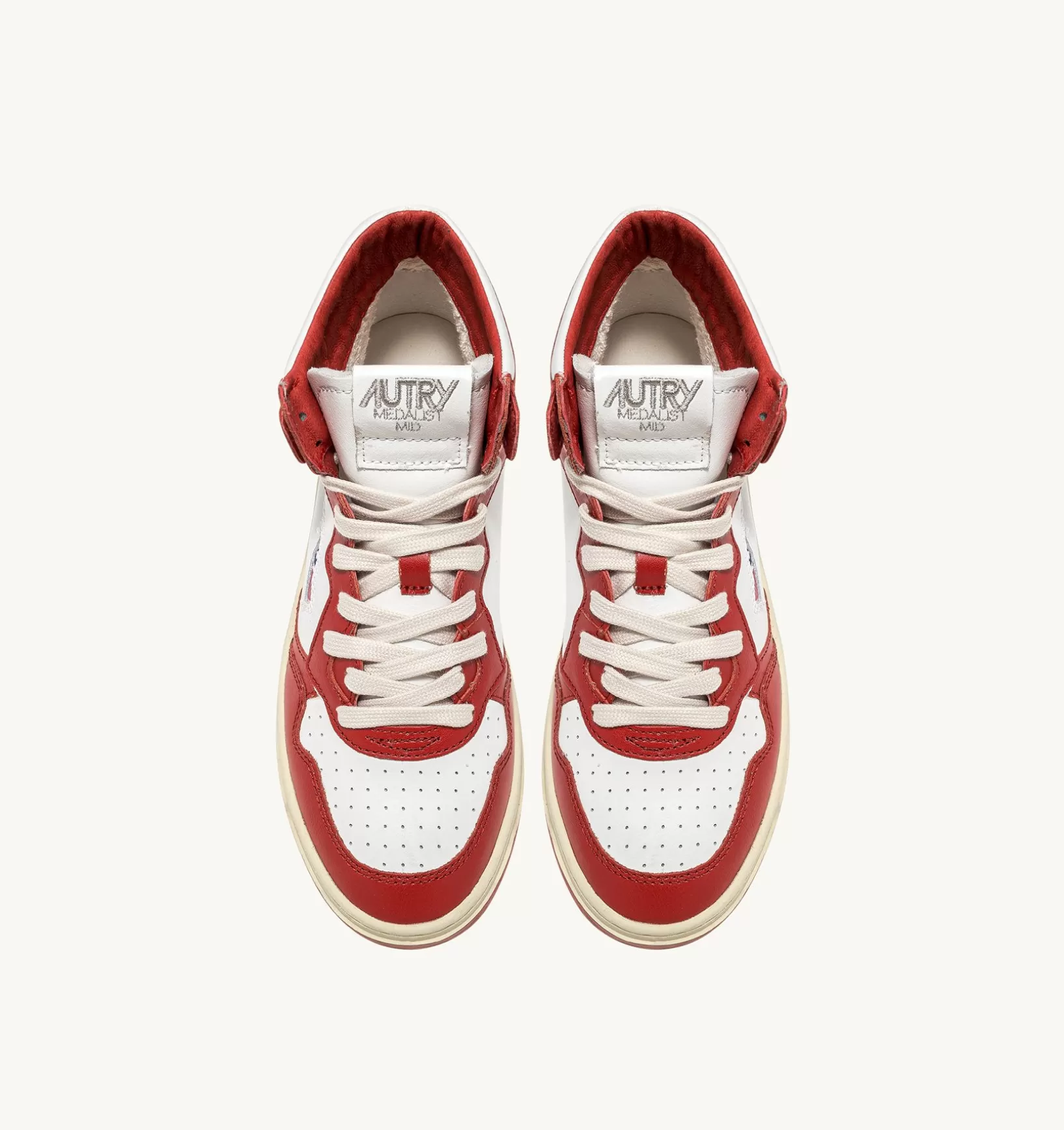 AUTRY Sneakers Medalist Mid In Pelle Bicolore Bianco E Rosso^Uomo Medalist