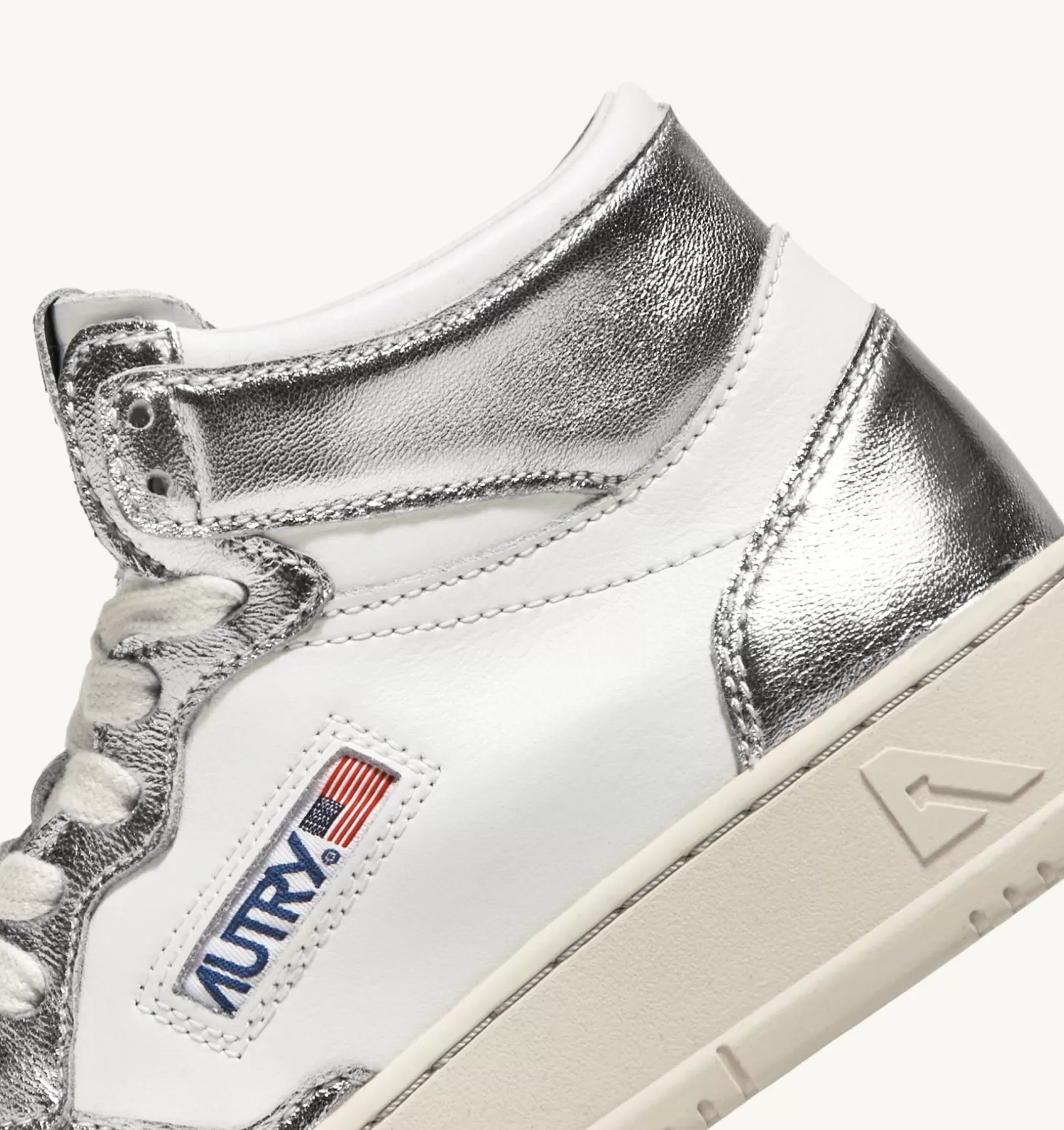 AUTRY Sneakers Medalist Mid In Pelle Bicolore Bianco E Silver^Donna Medalist
