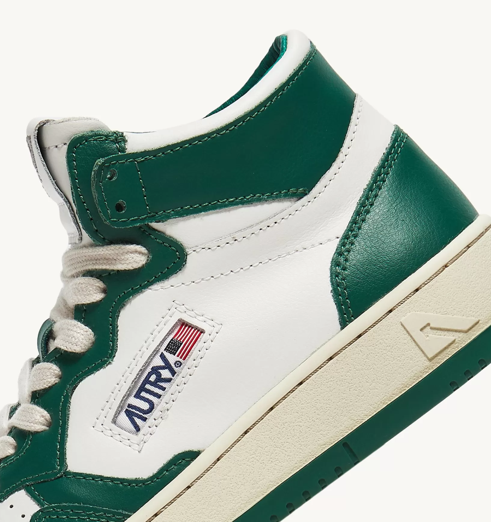 AUTRY Sneakers Medalist Mid In Pelle Bicolore Bianco E Verde^Donna Medalist