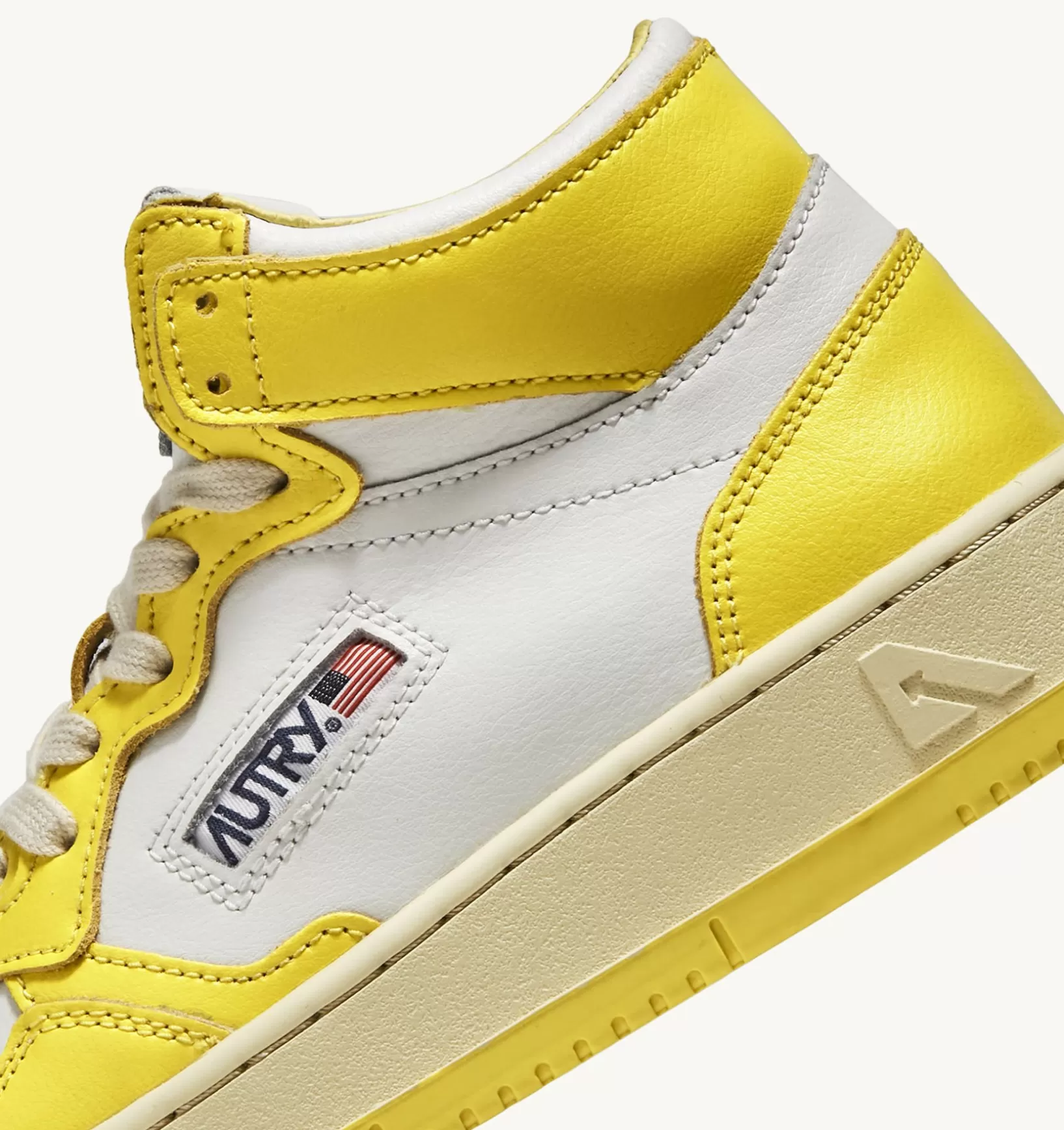 AUTRY Sneakers Medalist Mid In Pelle Bicolore Bianco E Yellow^Donna Medalist