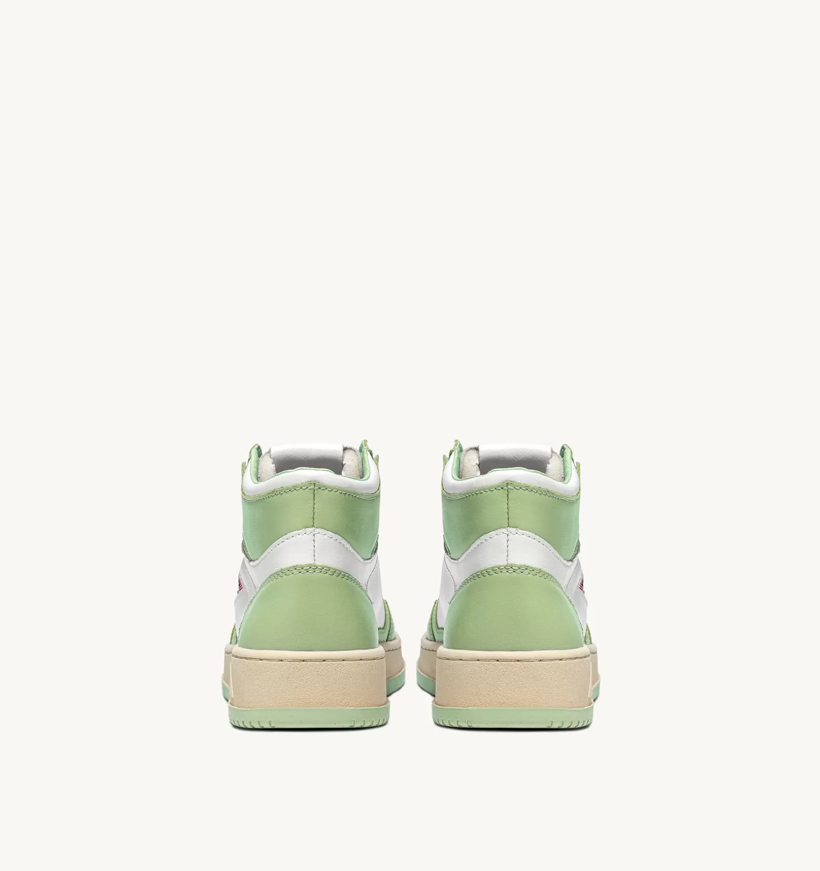AUTRY Sneakers Medalist Mid In Pelle Bicolore Bianco Nile Green^Donna Medalist