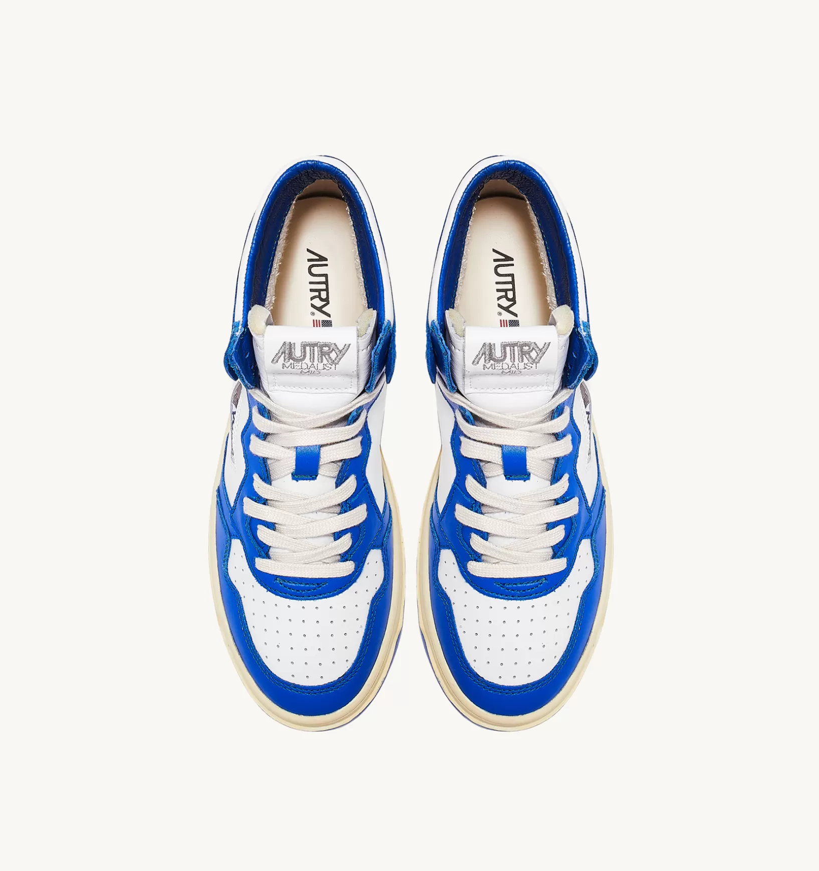 AUTRY Sneakers Medalist Mid In Pelle Bicolore Bianco Prince Blue^Uomo Medalist