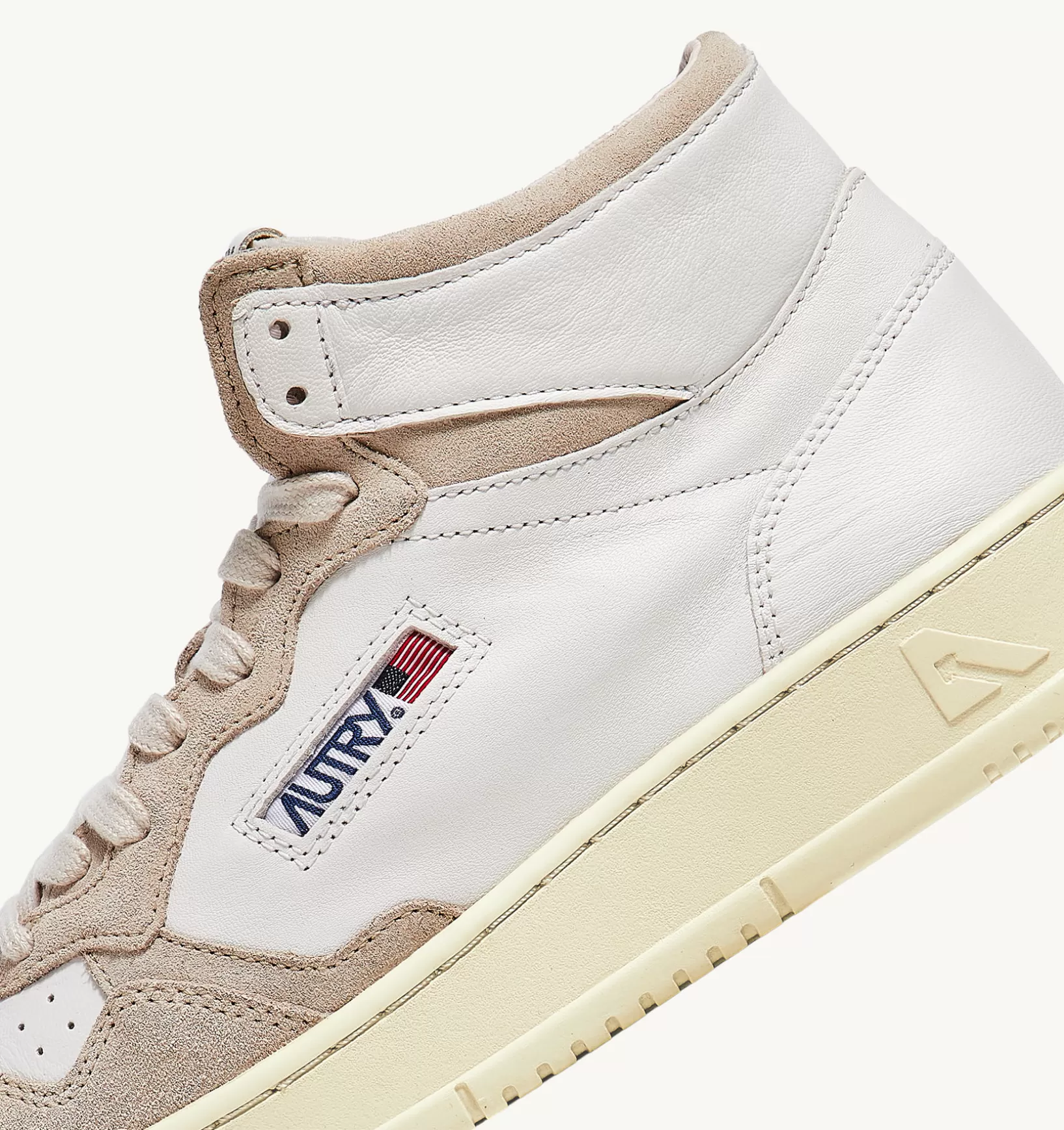 AUTRY Sneakers Medalist Mid In Pelle Di Capra E Suede Bianco^Donna Medalist