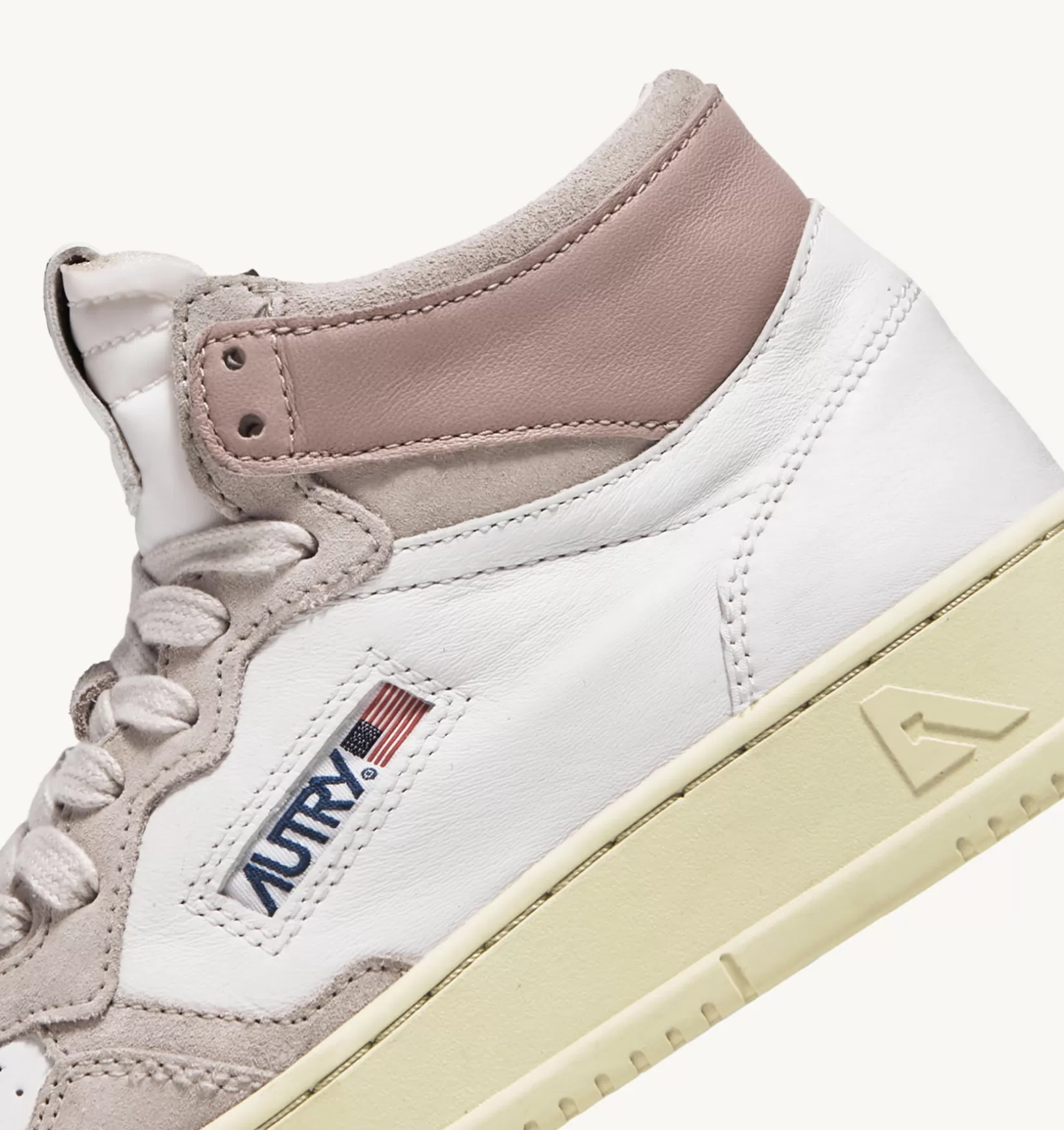 AUTRY Sneakers Medalist Mid In Pelle Di Capra E Suede Bianco Rosa^Donna Medalist