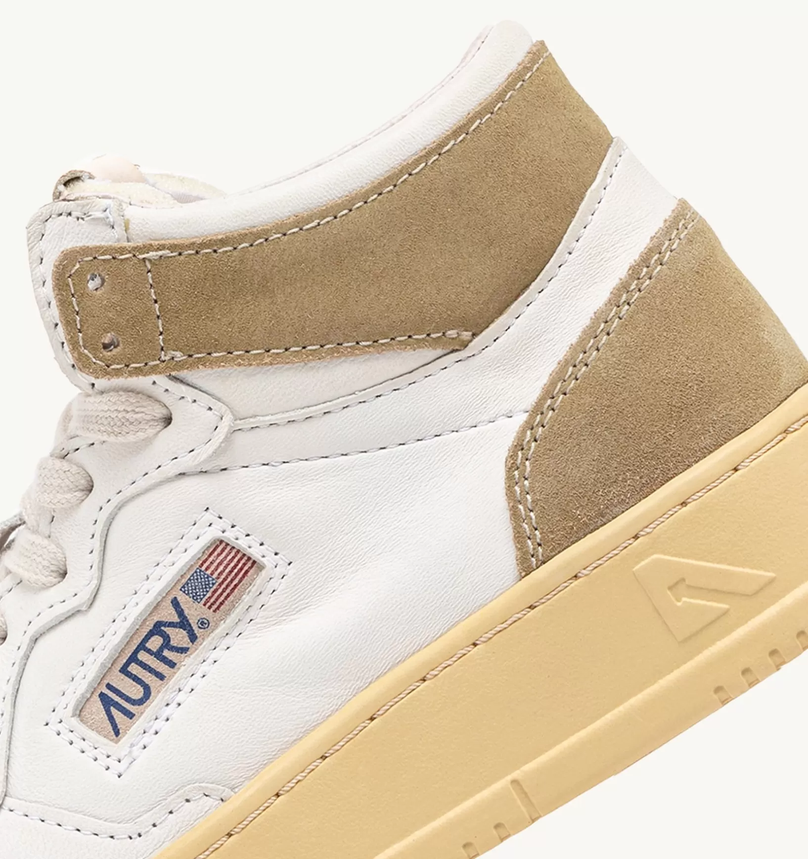 AUTRY Sneakers Medalist Mid In Pelle E Suede Bianco E Mud^Donna Medalist