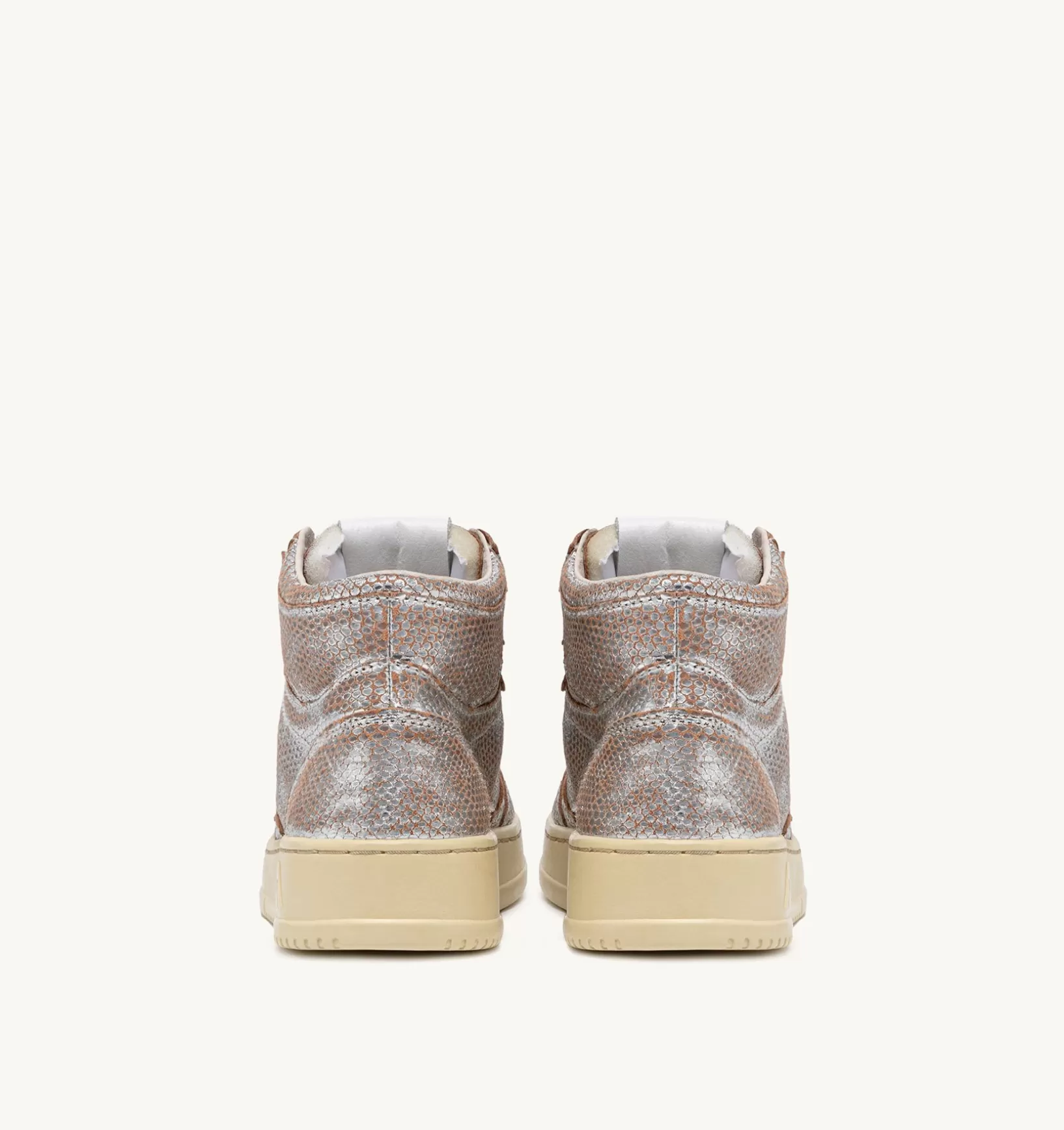 AUTRY Sneakers Medalist Mid In Pelle Effetto Snake Argento^Donna Medalist