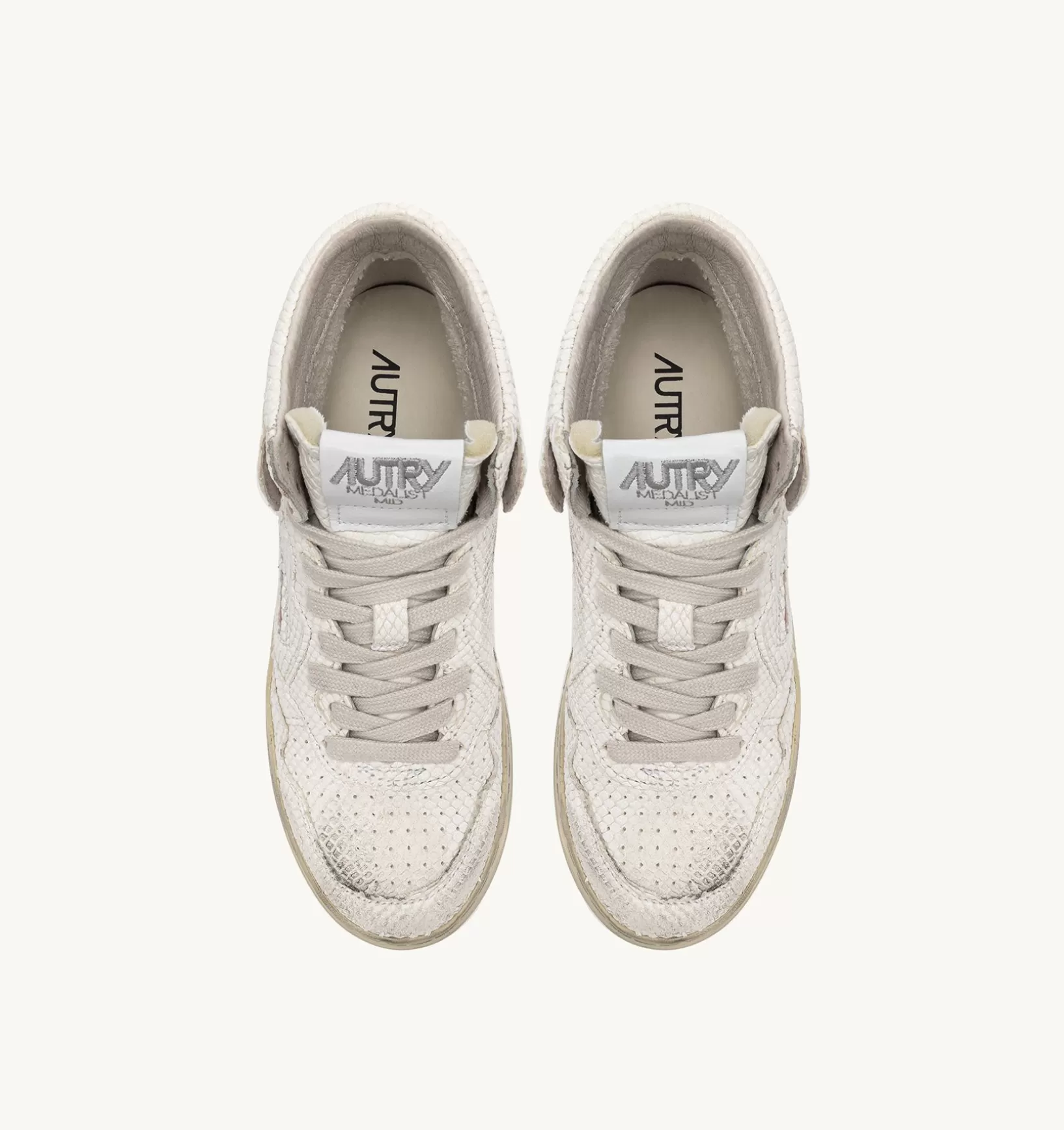AUTRY Sneakers Medalist Mid In Pelle Effetto Snake Bianco^Donna Medalist