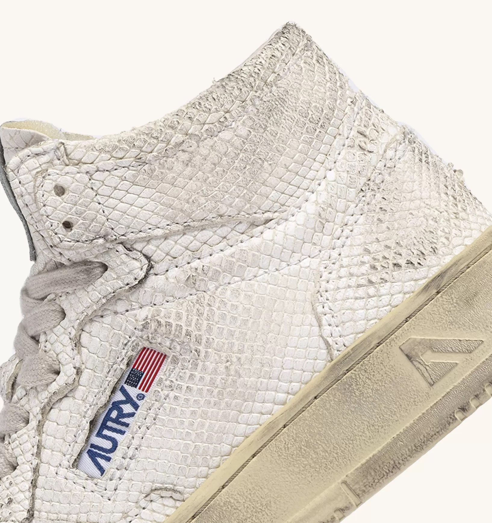 AUTRY Sneakers Medalist Mid In Pelle Effetto Snake Bianco^Donna Medalist