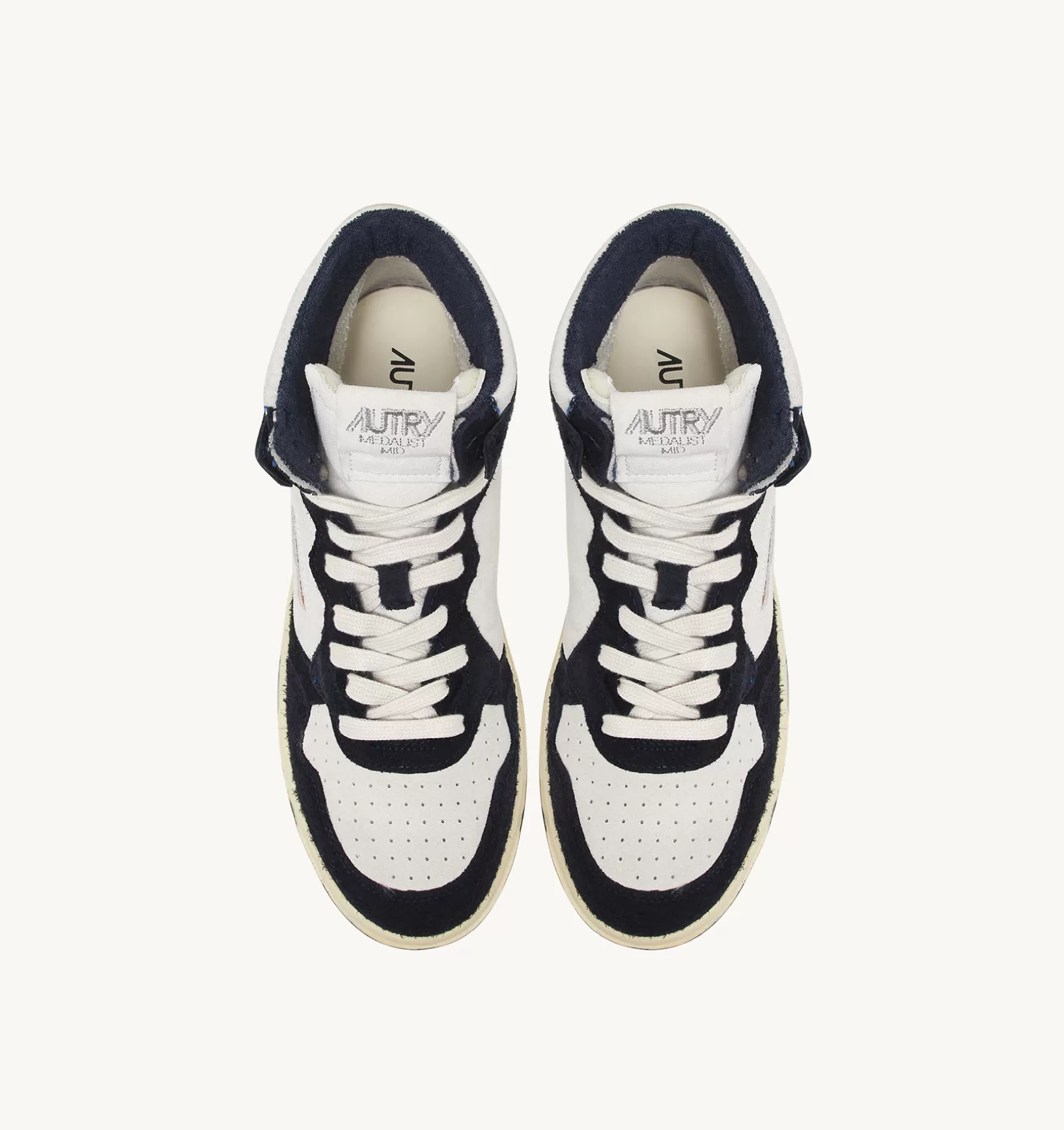 AUTRY Sneakers Medalist Mid In Suede Beige E Blu^Uomo Medalist