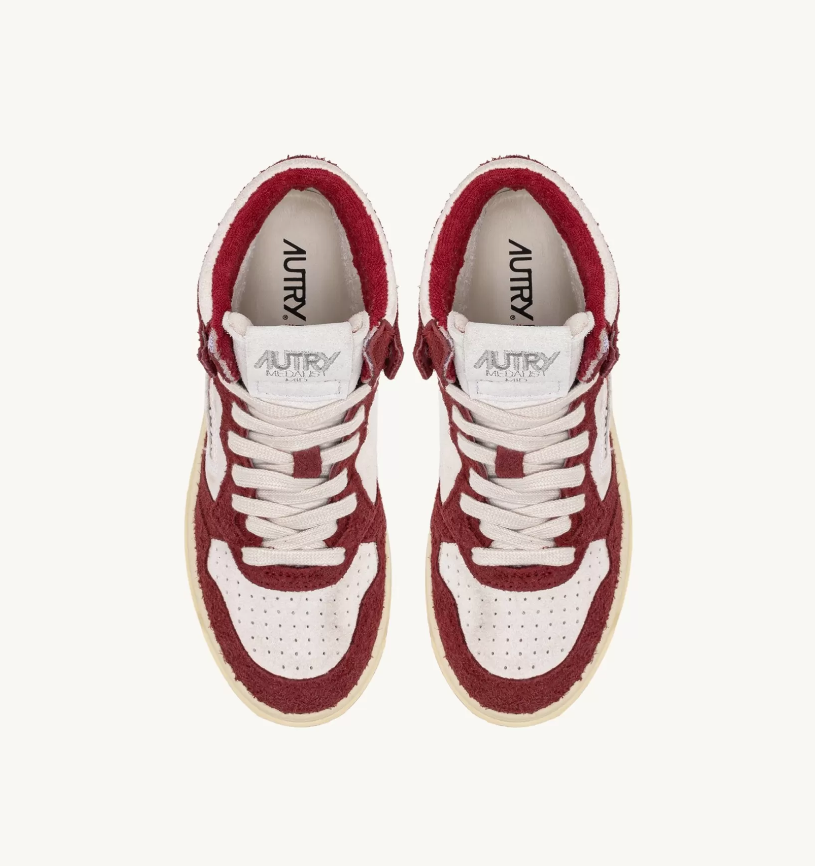 AUTRY Sneakers Medalist Mid In Suede Bianco E Suede Effetto Hair Viola^Donna Medalist