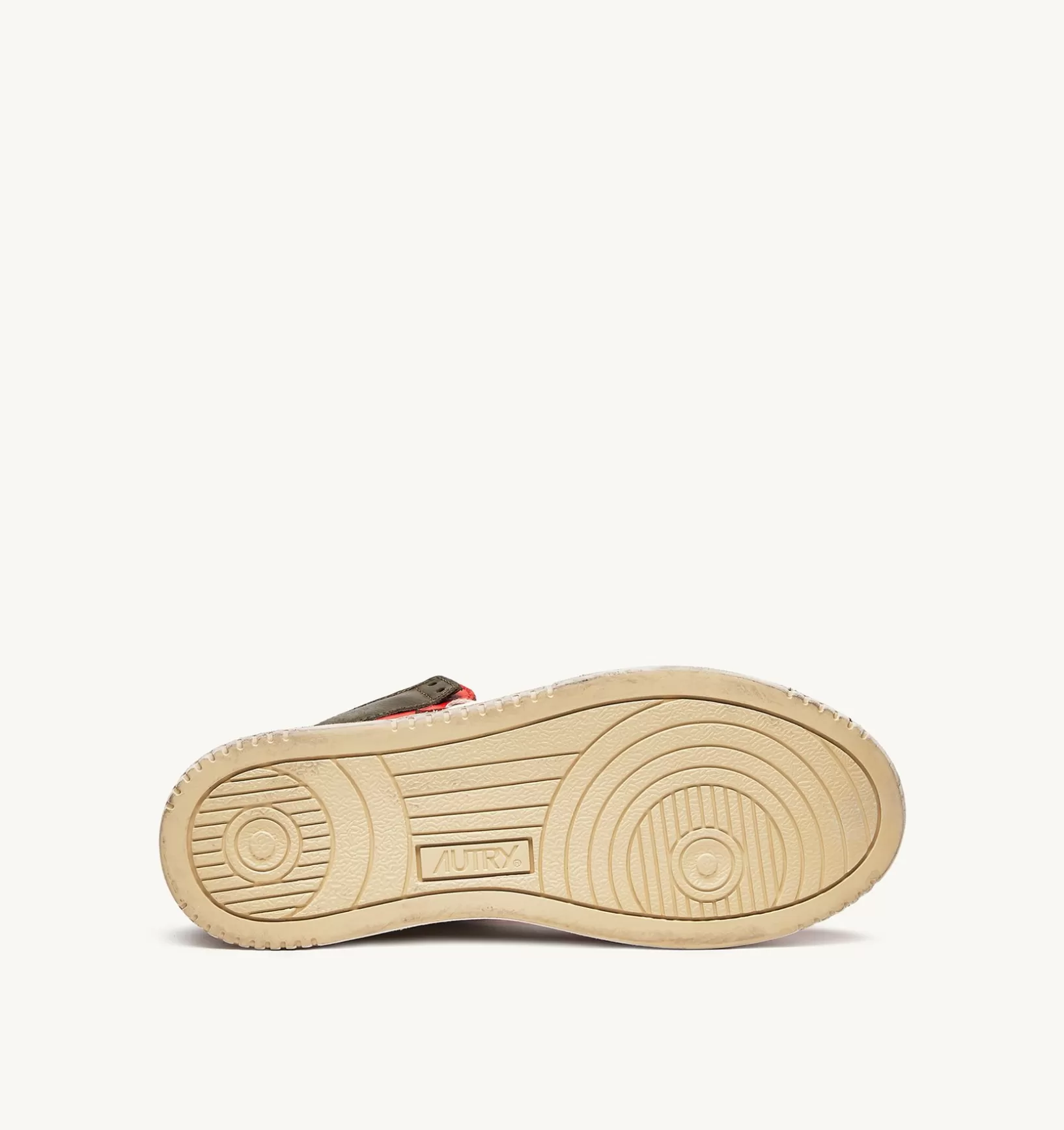 AUTRY Sneakers Medalist Mid Super Vintage In Pelle Bianco Arancione Military^Donna Super Vintage