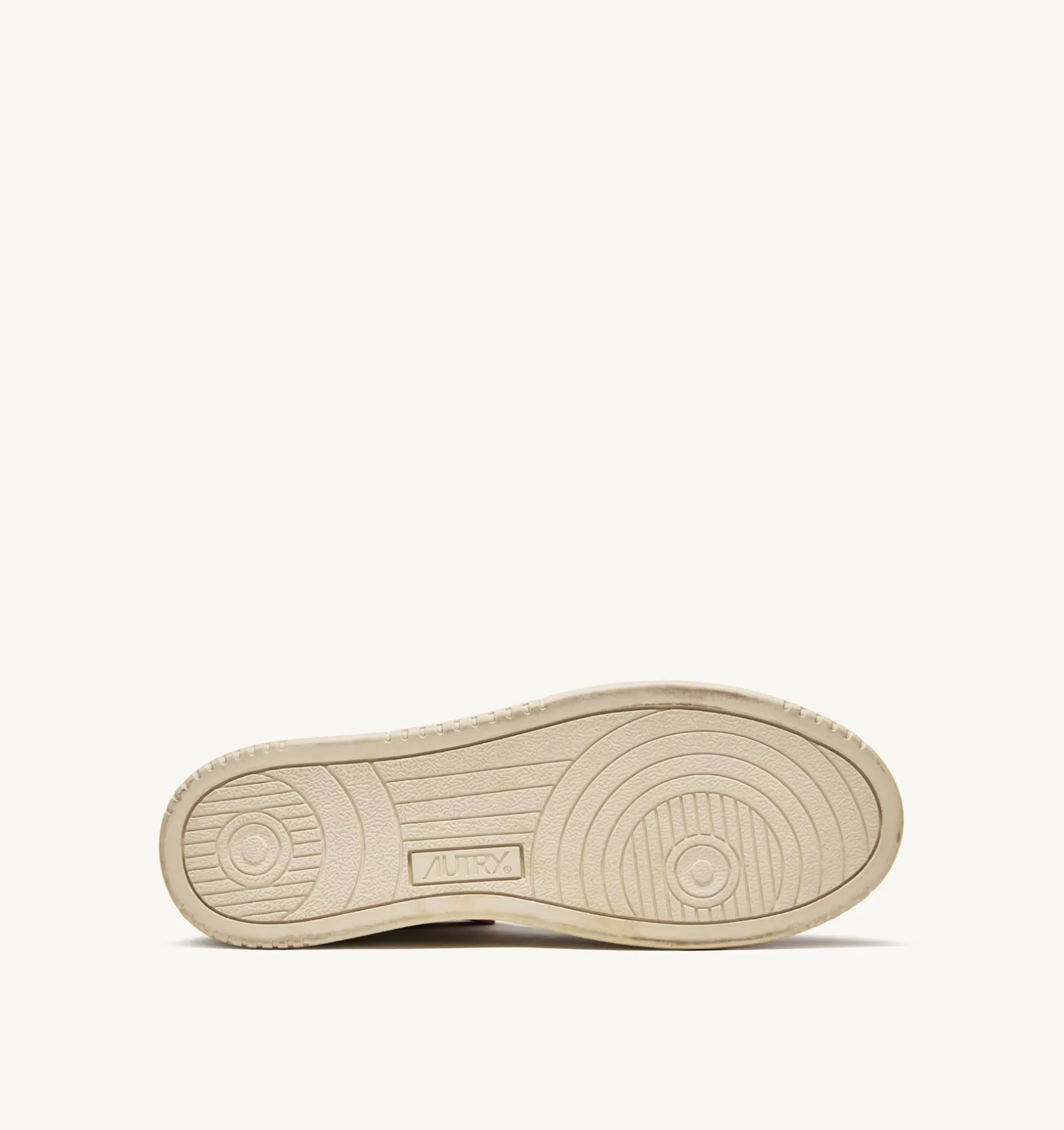 AUTRY Sneakers Medalist Mid Super Vintage In Pelle Yellowing Bianco Arancio^Uomo Super Vintage
