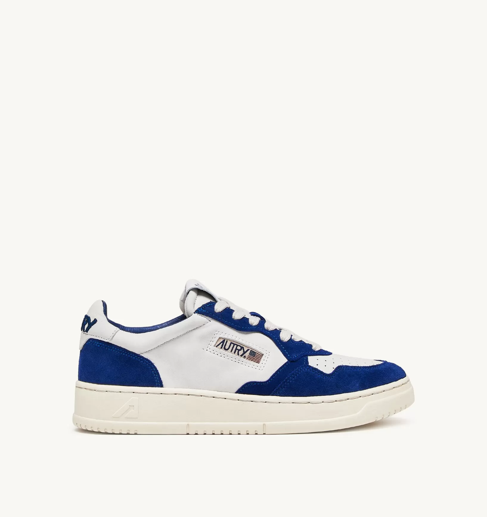 AUTRY Sneakers Open Low In Pelle Bianco E Academy Blue^Uomo Open