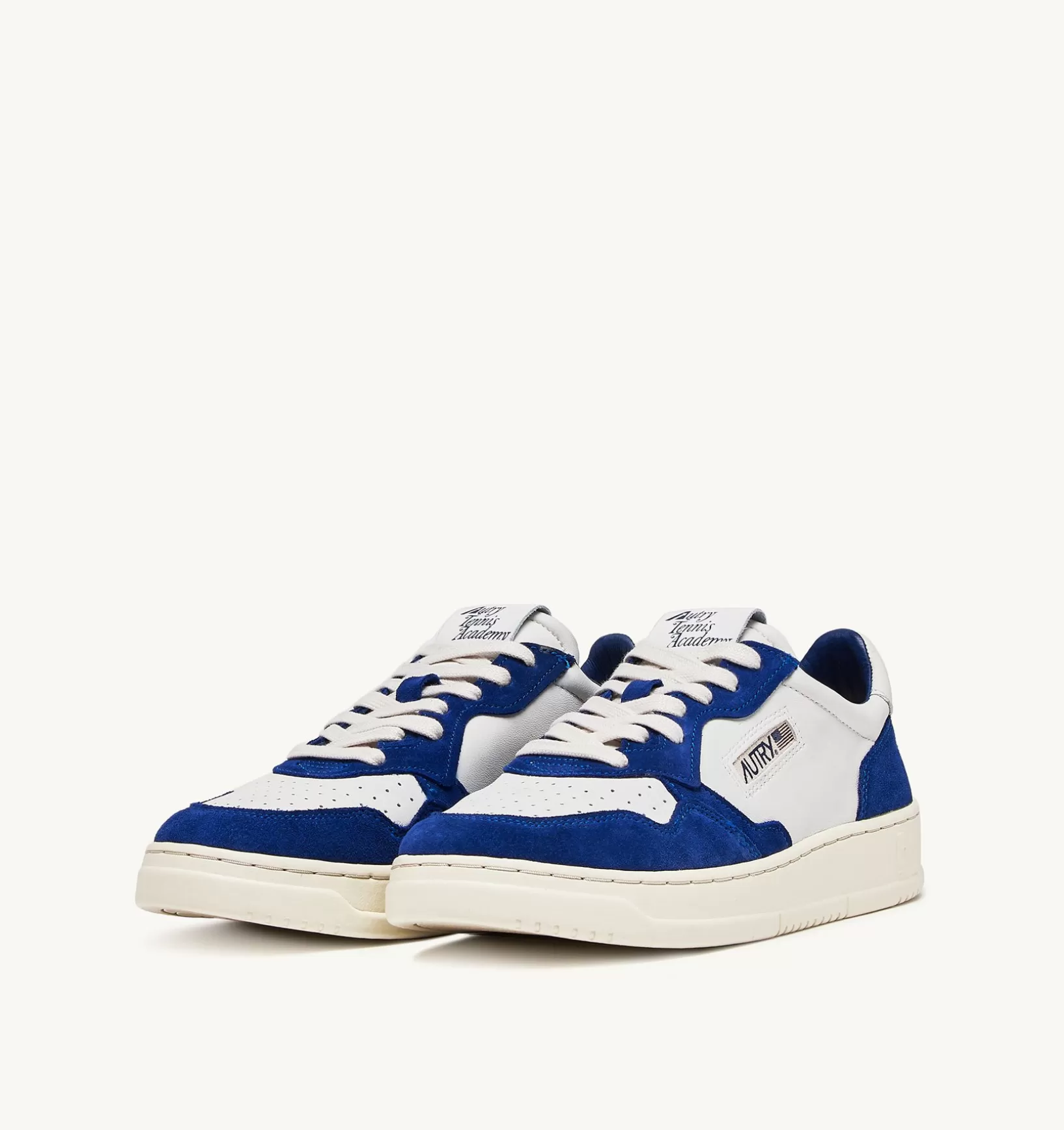 AUTRY Sneakers Open Low In Pelle Bianco E Academy Blue^Uomo Open