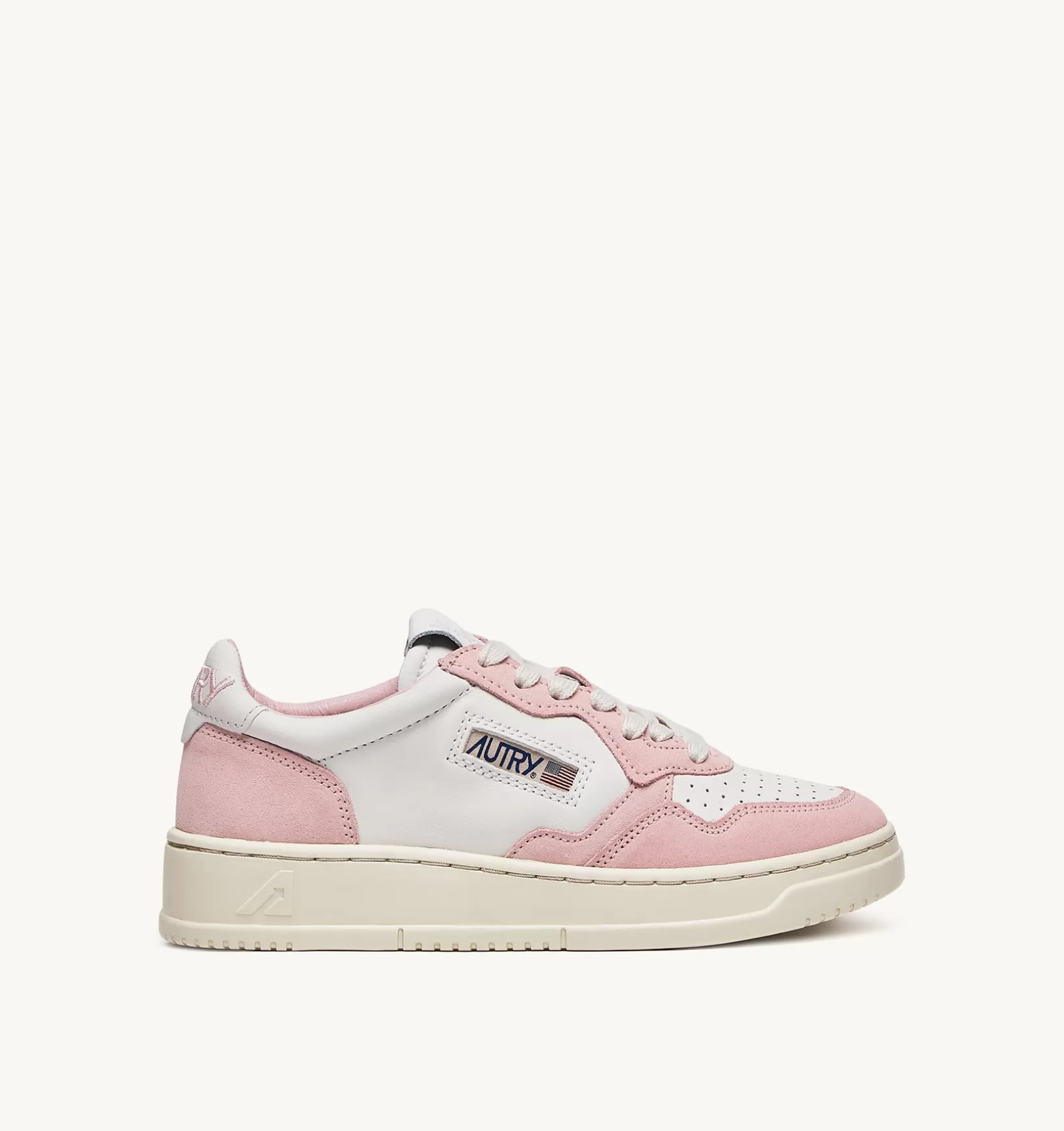 AUTRY Sneakers Open Low In Pelle Bianco E Academy Pink^Donna Open