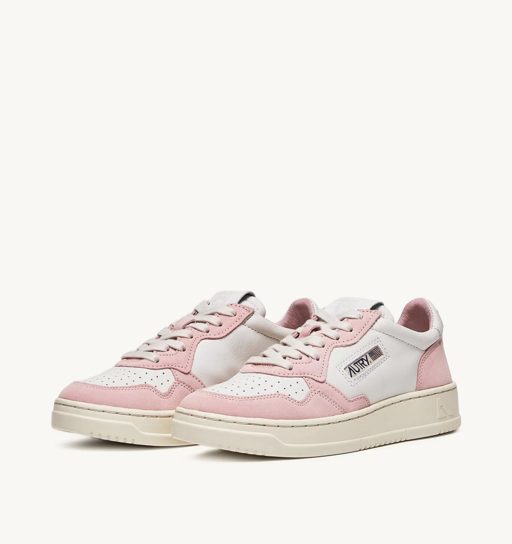 AUTRY Sneakers Open Low In Pelle Bianco E Academy Pink^Donna Open