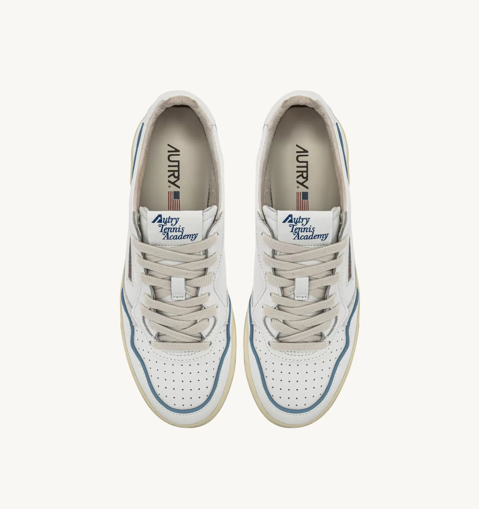 AUTRY Sneakers Open Low In Pelle E Cordoncino Azure^Uomo Open