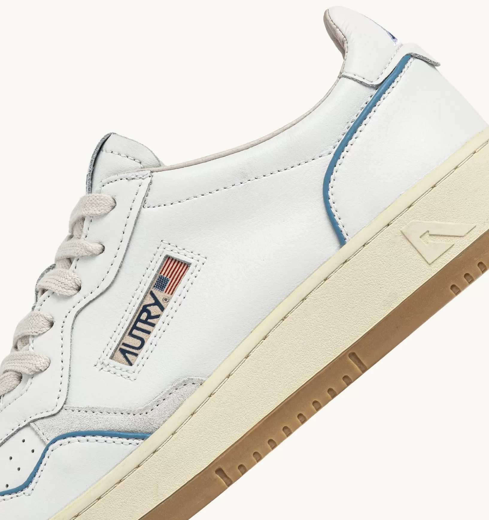 AUTRY Sneakers Open Low In Pelle E Cordoncino Azure^Uomo Open