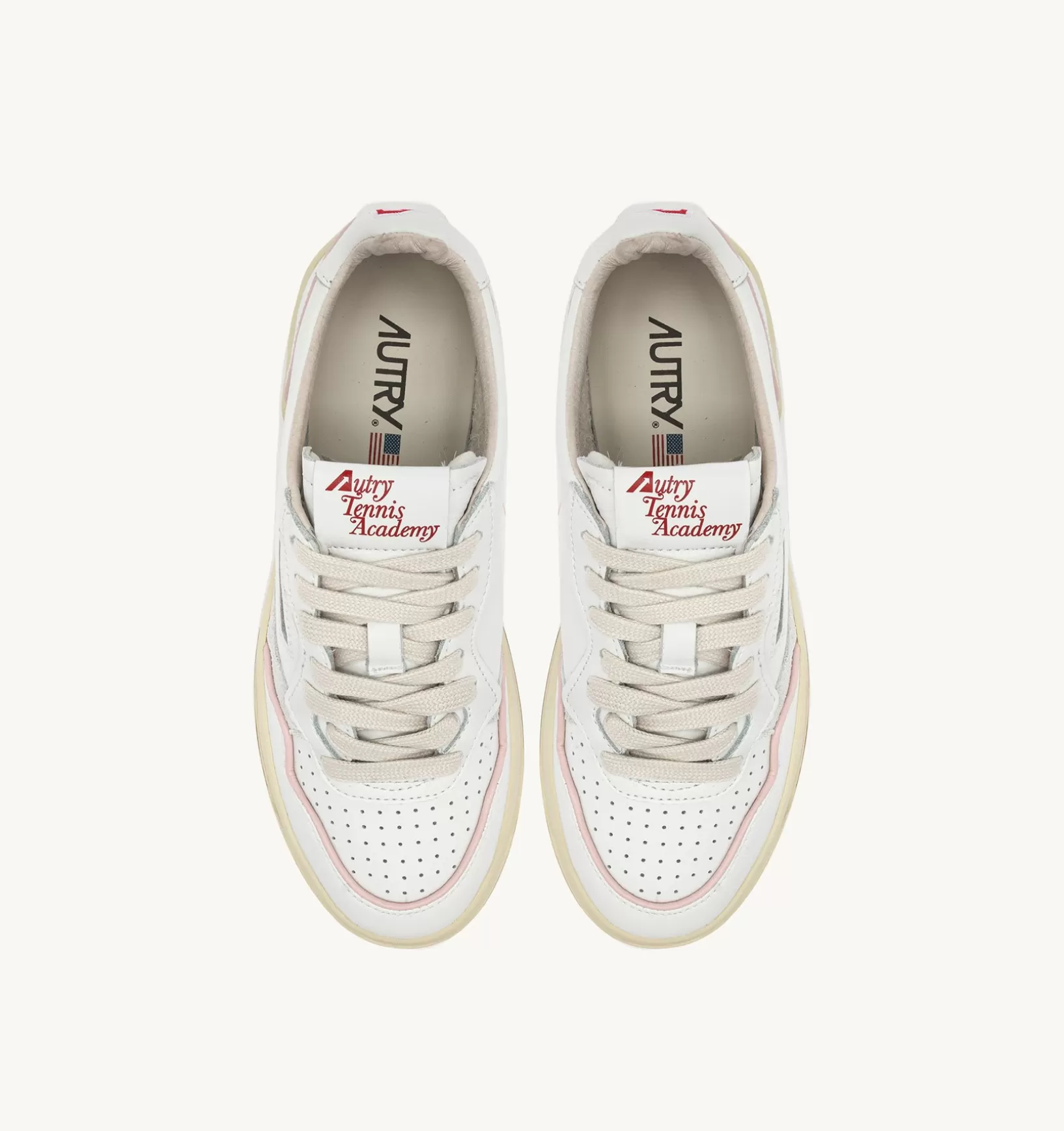 AUTRY Sneakers Open Low In Pelle E Cordoncino Rosa^Donna Open