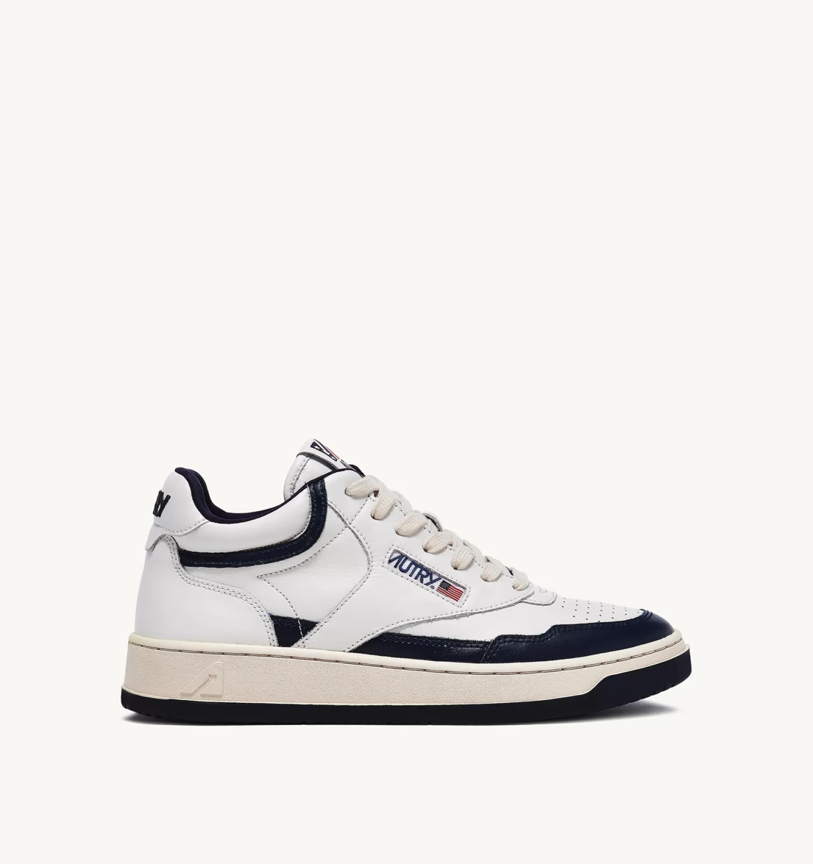 AUTRY Sneakers Open Mid In Pelle Bianco Blu^Uomo Open