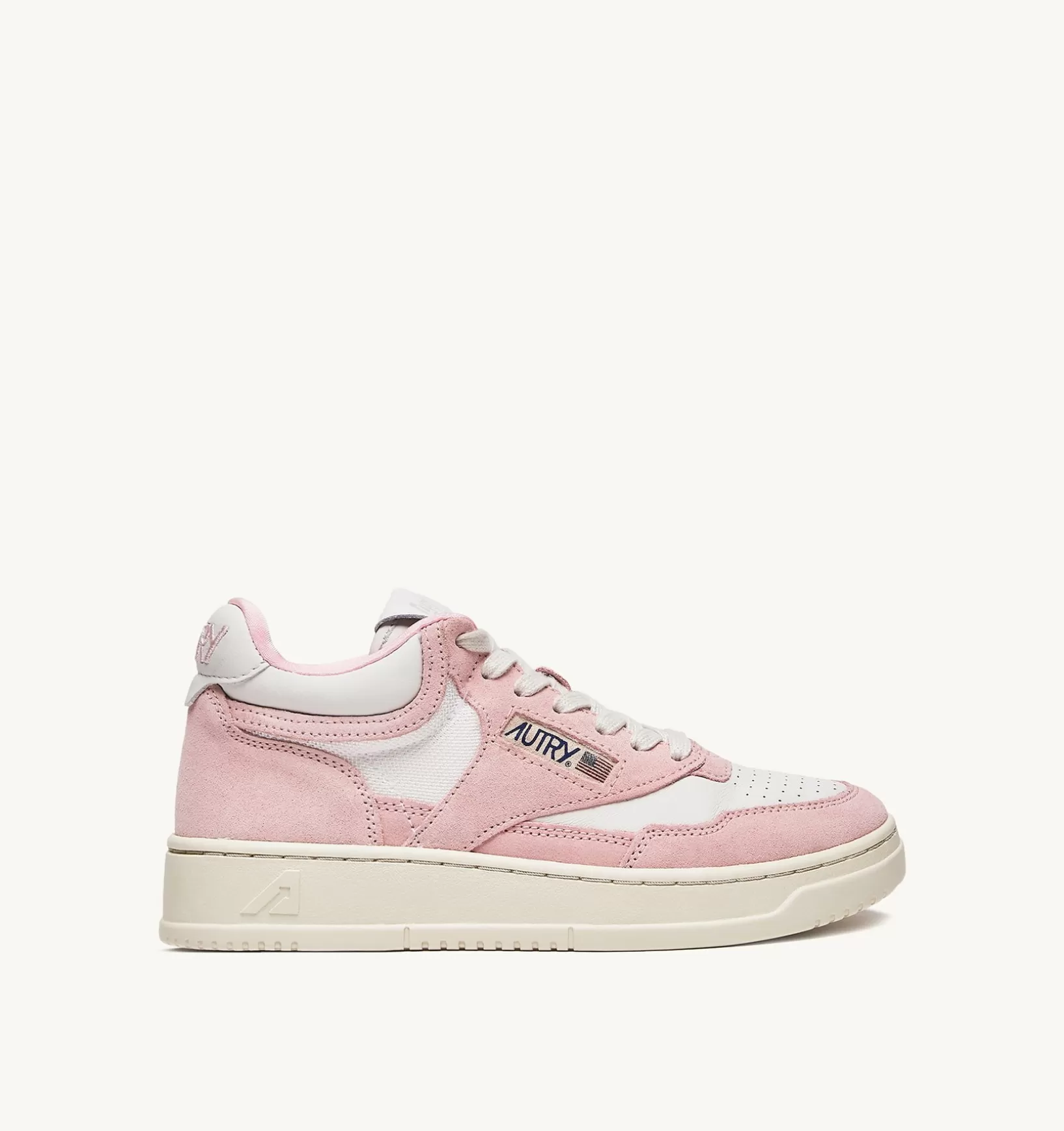 AUTRY Sneakers Open Mid In Pelle Bianco E Academy Pink^Donna Open