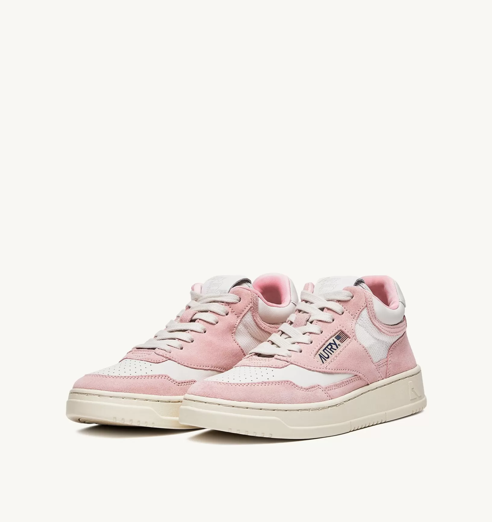 AUTRY Sneakers Open Mid In Pelle Bianco E Academy Pink^Donna Open