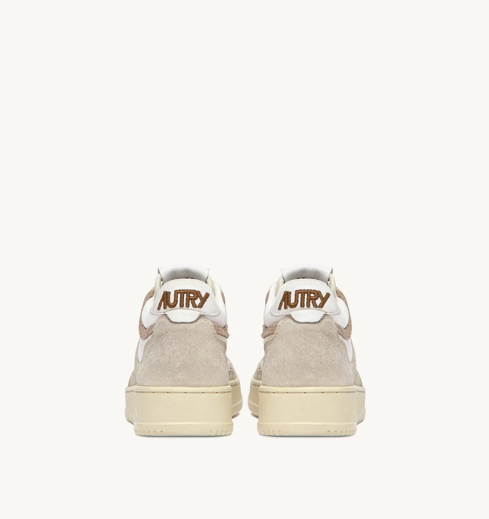 AUTRY Sneakers Open Mid In Pelle Di Capra Mesh E Suede Colore Bianco Ecru E Beige^Donna Open