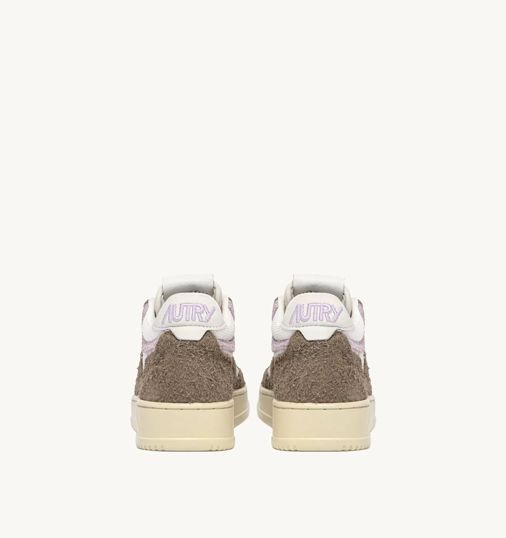 AUTRY Sneakers Open Mid In Pelle Di Capra Mesh E Suede Colore Bianco Mud E Lilla^Donna Open