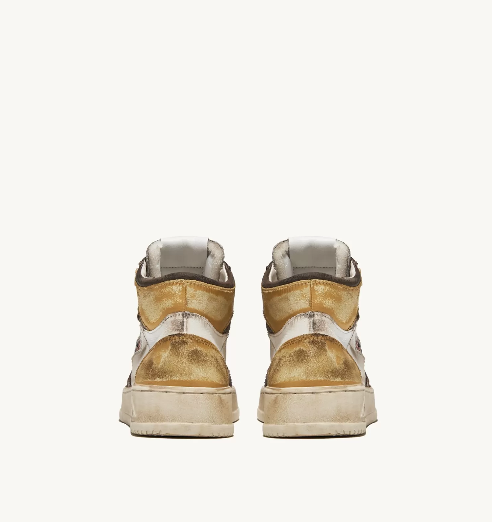 AUTRY Sneakers Super Vintage Mid In Pelle Bianco Marrone Honey^Donna Super Vintage