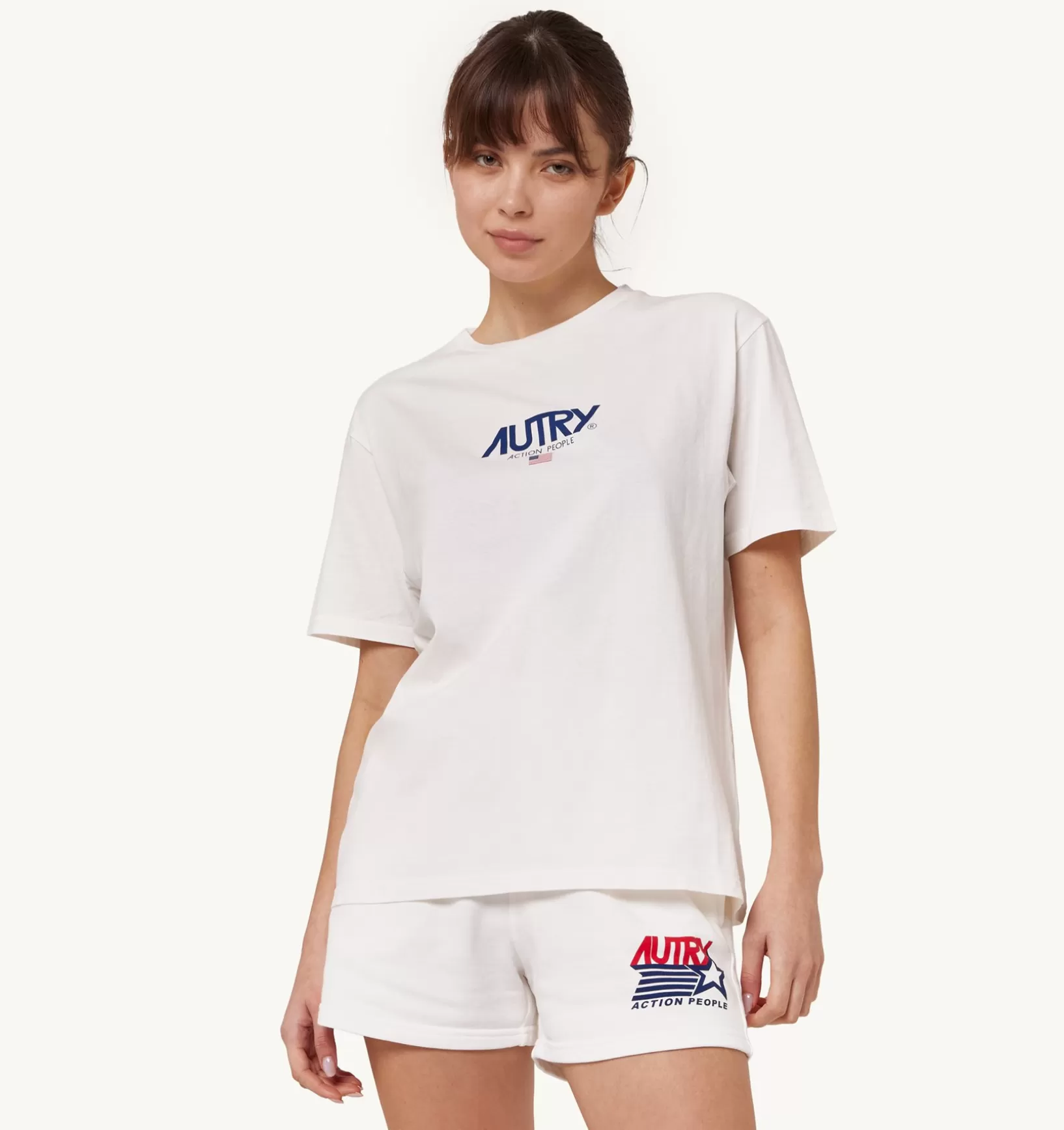 AUTRY T-Shirt Girocollo Iconic Logo Bianco^Donna Top