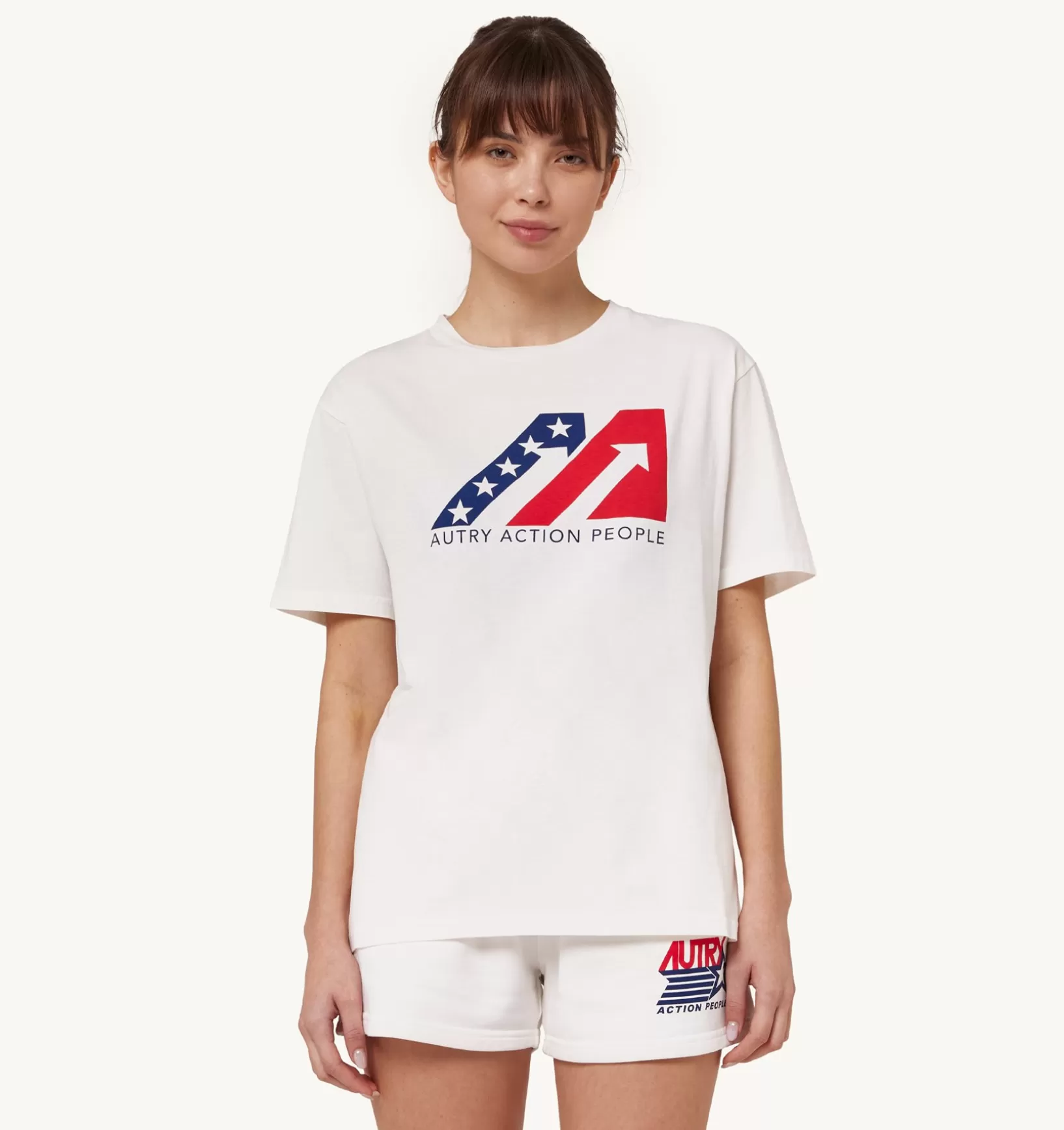 AUTRY T-Shirt Girocollo Iconic Logo Bianco^Donna Top