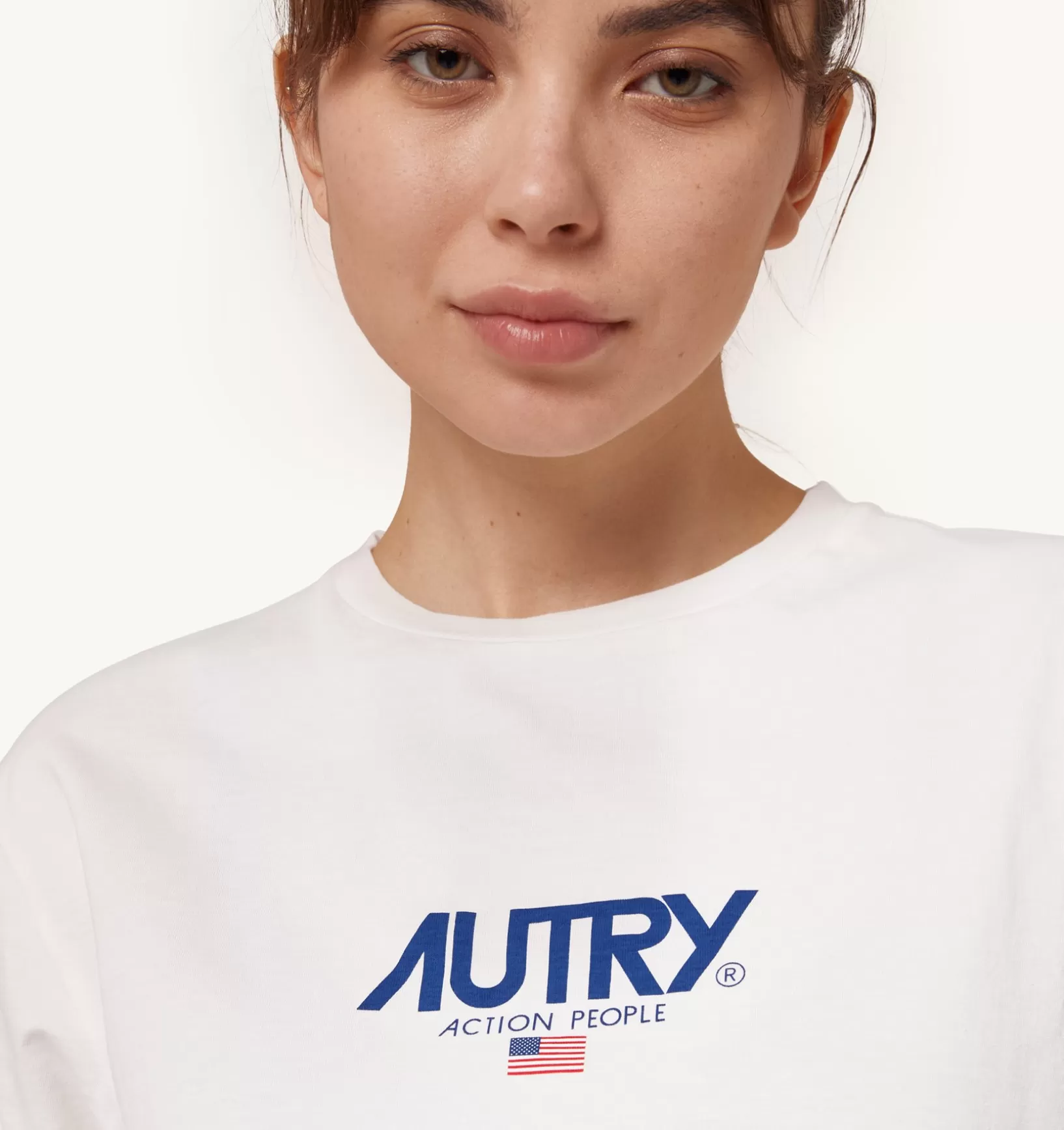 AUTRY T-Shirt Girocollo Iconic Logo Bianco^Donna Top