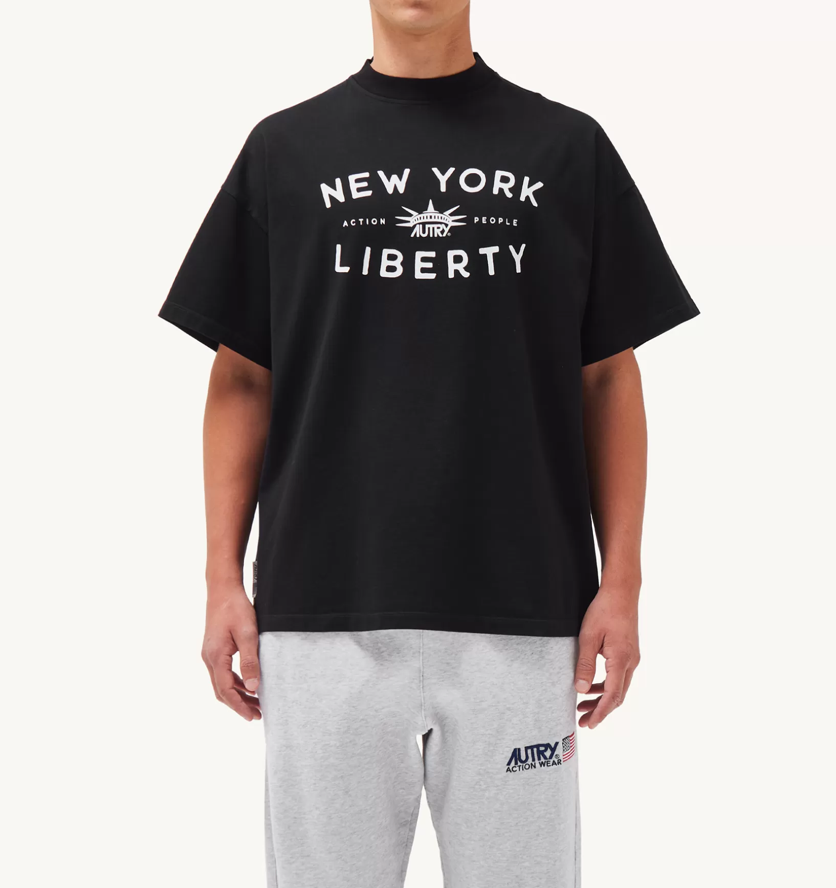 AUTRY T-Shirt Girocollo Liberty Print Nero^Uomo Top