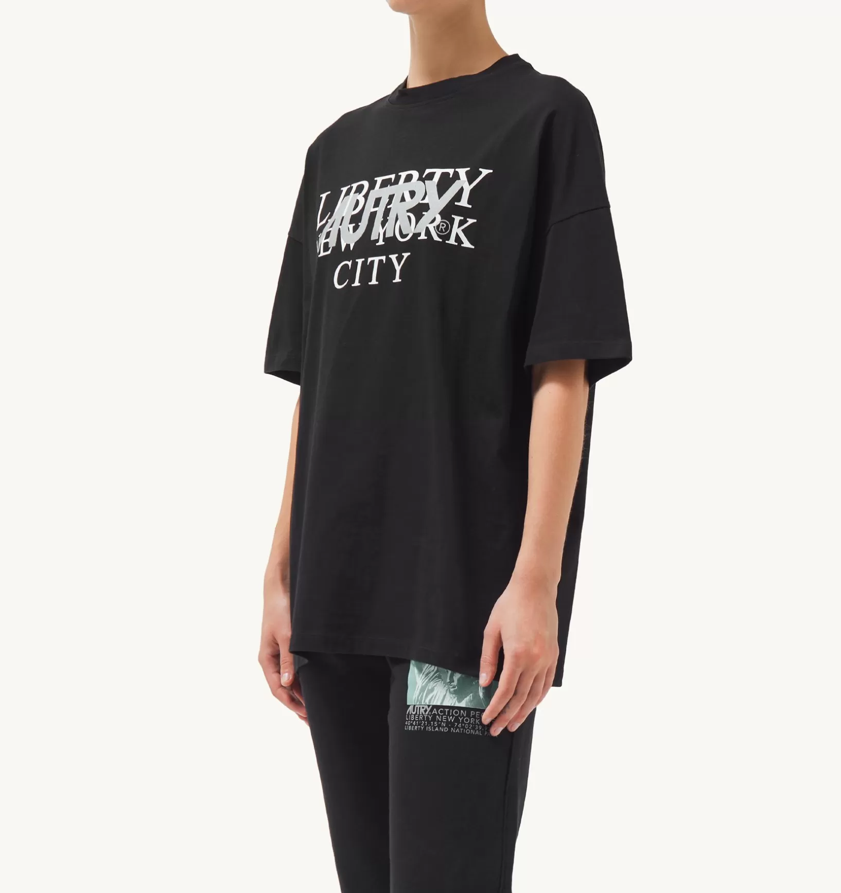 AUTRY T-Shirt Girocollo Liberty Print Nero^Donna Top