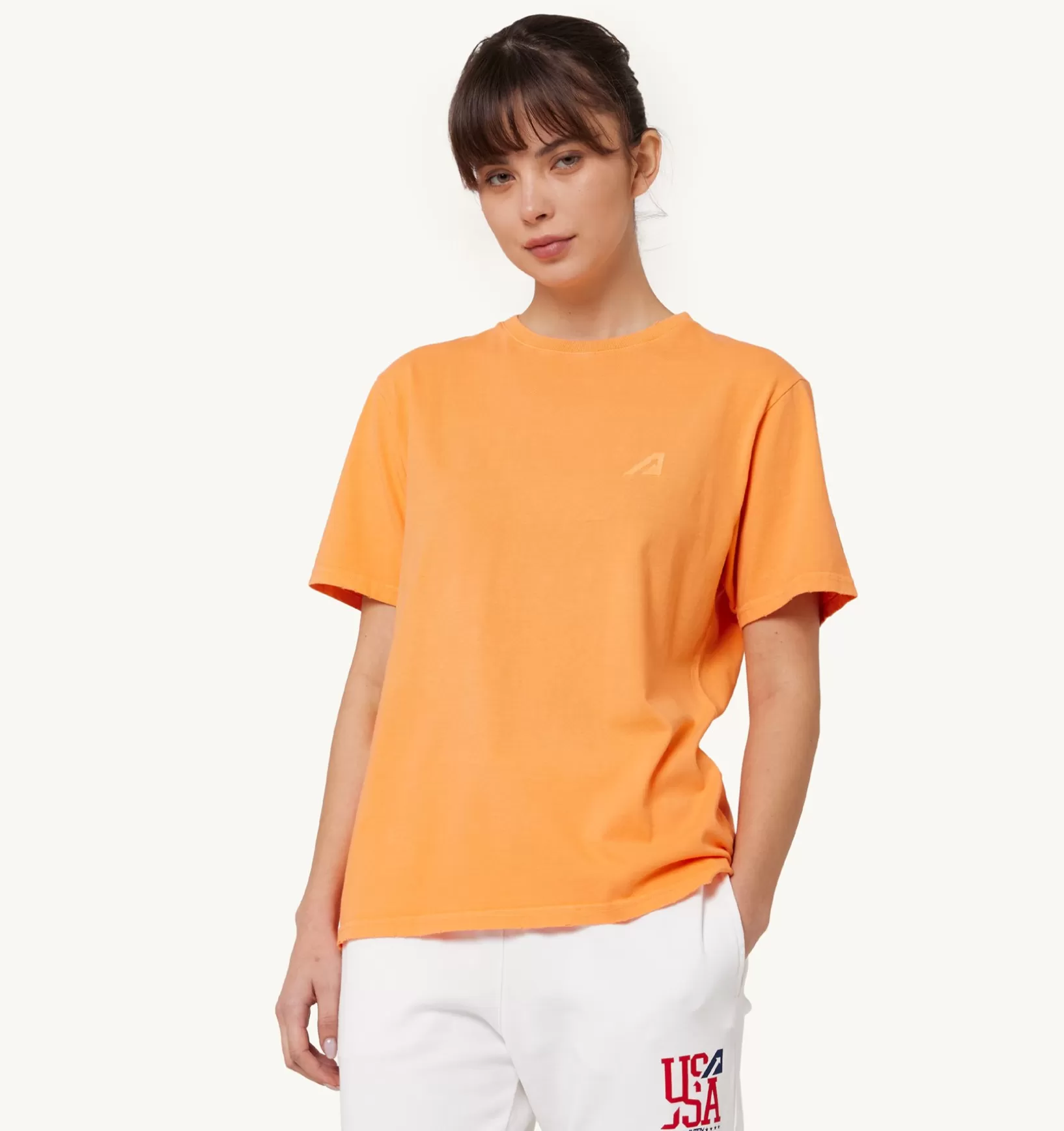 AUTRY T-Shirt Girocollo Supervintage Arancio^Donna Top